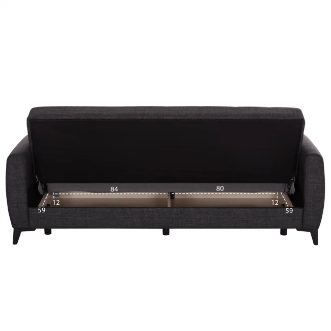 ΚΑΝΑΠΕΣ ΚΡΕΒΑΤΙ ΜΕ ΑΠΟΘ.ΧΩΡΟ TΡΙΘΕΣΙΟΣ NIKKO HM3292.01 ΓΚΡΙ ΥΦΑΣΜΑ 209x76x83Υεκ.