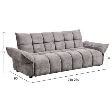 ΚΑΝΑΠΕΣ ΚΡΕΒΑΤΙ MELU HM3314.01 ΓΚΡΙ ΥΦΑΣΜΑ--ΚΑΘΙΣΜΑ POCKET SPRINGS 240-250x90x85Υεκ.