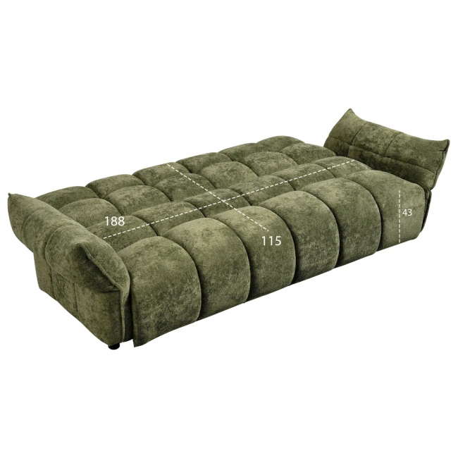 ΚΑΝΑΠΕΣ ΚΡΕΒΑΤΙ MELU HM3314.03 ΠΡΑΣΙΝΟ ΥΦΑΣΜΑ--ΚΑΘΙΣΜΑ POCKET SPRINGS 245x90x85Υεκ