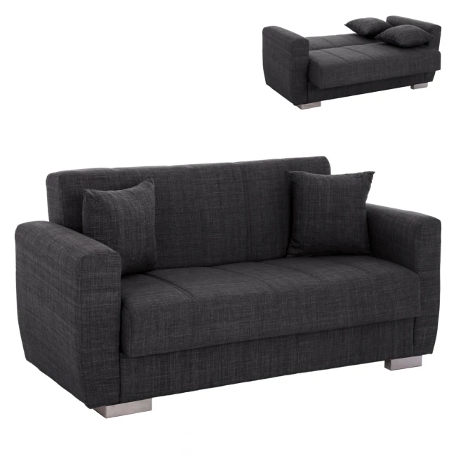 ΚΑΝΑΠΕΣ ΚΡΕΒΑΤΙ POLYA ΔΙΘΕΣΙΟΣ ΓΚΡΙ HM3241.03 150x84x88 εκ.