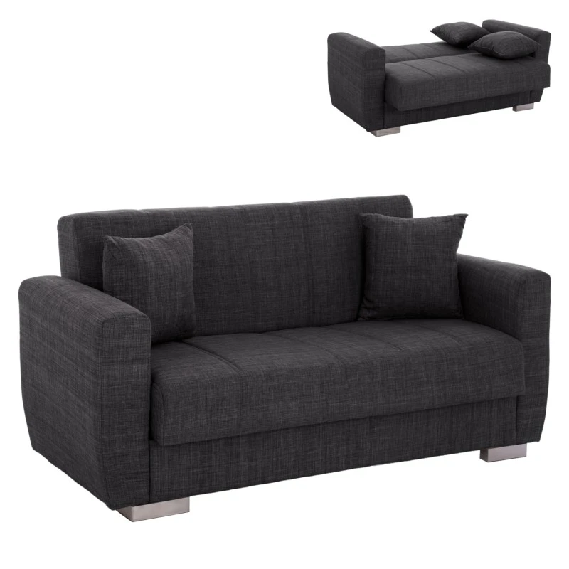 ΚΑΝΑΠΕΣ ΚΡΕΒΑΤΙ POLYA ΔΙΘΕΣΙΟΣ ΓΚΡΙ HM3241.03 150x84x88 εκ.