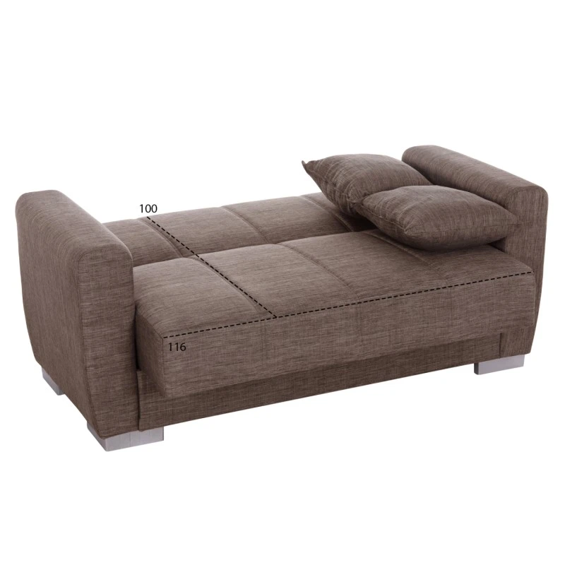 ΚΑΝΑΠΕΣ ΚΡΕΒΑΤΙ POLYA ΔΙΘΕΣΙΟΣ ΚΑΦΕ HM3241.02 153x87x77 εκ.