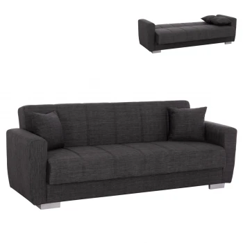 ΚΑΝΑΠΕΣ ΚΡΕΒΑΤΙ POLYA ΤΡΙΘΕΣΙΟΣ HM3240.03 ΓΚΡΙ 215x85x76Υ εκ.