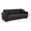 ΚΑΝΑΠΕΣ ΚΡΕΒΑΤΙ POLYA ΤΡΙΘΕΣΙΟΣ HM3240.03 ΓΚΡΙ 215x80x77 εκ.