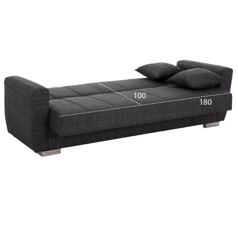 ΚΑΝΑΠΕΣ ΚΡΕΒΑΤΙ POLYA ΤΡΙΘΕΣΙΟΣ HM3240.03 ΓΚΡΙ 215x80x77 εκ.