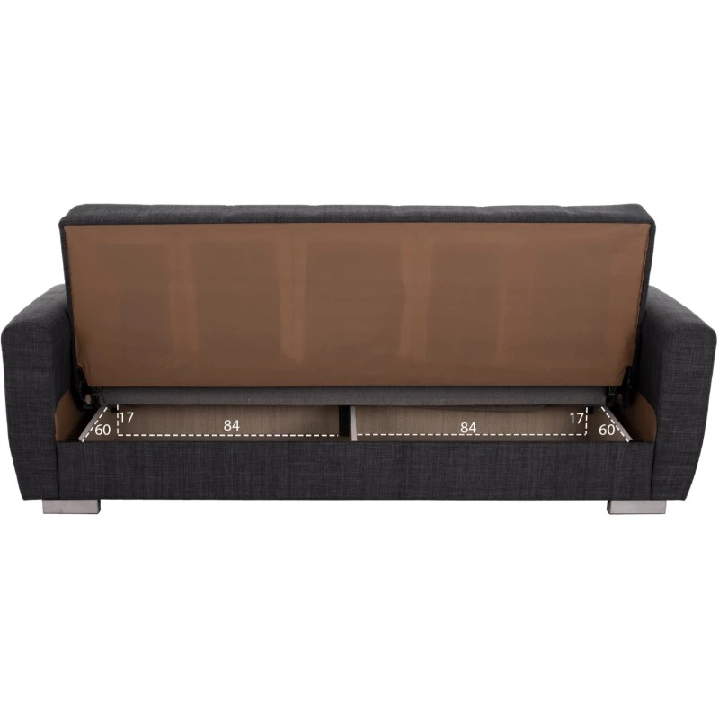 ΚΑΝΑΠΕΣ ΚΡΕΒΑΤΙ POLYA ΤΡΙΘΕΣΙΟΣ HM3240.03 ΓΚΡΙ 215x80x77 εκ.