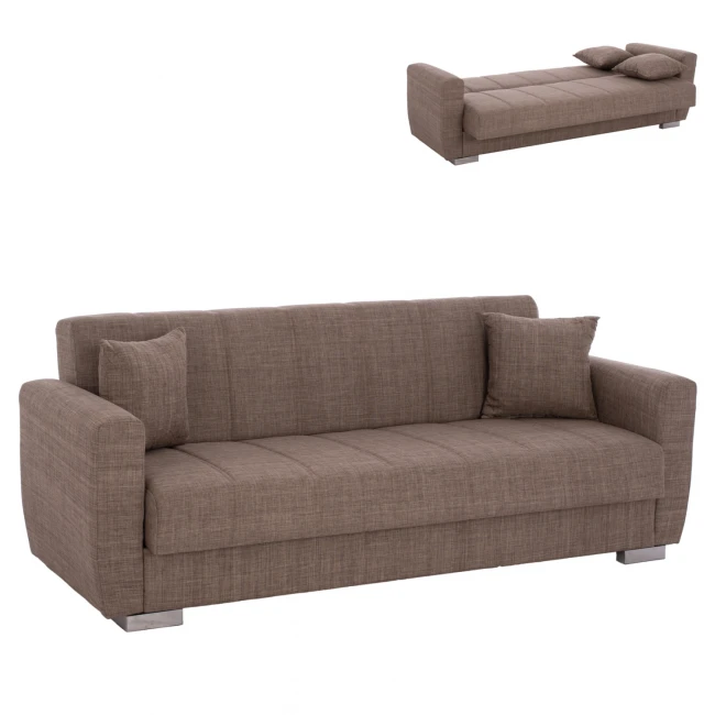 ΚΑΝΑΠΕΣ ΚΡΕΒΑΤΙ POLYA ΤΡΙΘΕΣΙΟΣ ΚΑΦΕ HM3240.02 215x80x77 εκ.