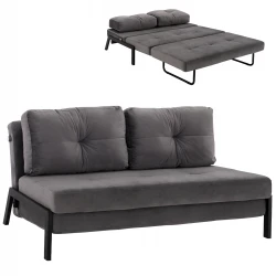 ΚΑΝΑΠΕΣ ΚΡΕΒΑΤΙ ΒΕΛΟΥΔΟ ΓΚΡΙ 2½ ΘΕΣΙΟΣ HM3079.11 151x92x66Υ εκ.