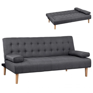 ΚΑΝΑΠΕΣ ΚΡΕΒΑΤΙ WANDA HM3149.01 ΜΕ ΓΚΡΙ ΥΦΑΣΜΑ ΚΑΙ 2 ΠΛΑΙΝΑ ΜΑΞΙΛΑΡΙΑ 190X84X83Y εκ.