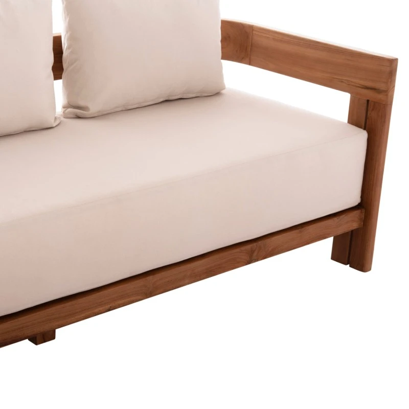 ΚΑΝΑΠΕΣ ΤΡΙΘΕΣΙΟΣ ΣΕΙΡΑ KIOTO HM6382 ΞΥΛΟ TEAK ΦΥΣΙΚΟ-ΜΠΕΖ ΜΑΞΙΛΑΡΙΑ 210x74x72Υεκ.