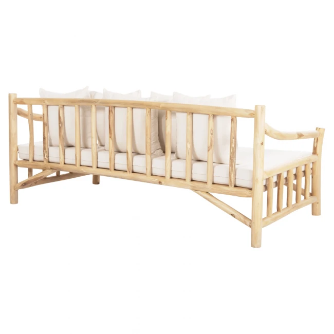 ΚΑΝΑΠΕΣ ΤΡΙΘΕΣΙΟΣ TORC HM9339 ΑΠΟ ΜΑΣΙΦ ΞΥΛΟ TΕΑK ΦΥΣΙΚΟ - ΛΕΥΚΟ 200x100x80Yεκ.