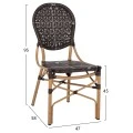 ΚΑΡΕΚΛΑ ΑΛΟΥΜΙΝΙΟΥ BAMBOO LOOK ΜΕ ΚΑΦΕ PE RATTAN HM5925.01 47x58x95Yεκ.