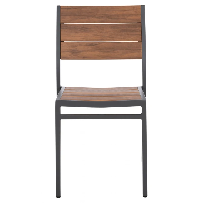 ΚΑΡΕΚΛΑ ΑΛΟΥΜΙΝΙΟΥ SAGA HM6063.02 ΣΚΟΥΡΟ ΓΚΡΙ ΜΕ POLYWOOD 46x52x86Υεκ.