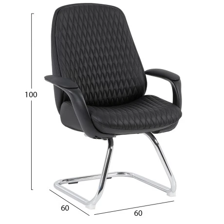 ΚΑΡΕΚΛΑ ΕΠΙΣΚΕΠΤΗ VELUM-s HM1235.01 ΜΑΥΡO PU--ΒΑΣΗ ΧΡΩΜΙΟΥ 71x60x100Υεκ.