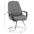 ΚΑΡΕΚΛΑ ΕΠΙΣΚΕΠΤΗ VELUM-s HM1235.10 ΓΚΡΙ PU--ΒΑΣΗ ΧΡΩΜΙΟΥ 71x60x100Υεκ.