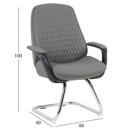 ΚΑΡΕΚΛΑ ΕΠΙΣΚΕΠΤΗ VELUM-s HM1235.10 ΓΚΡΙ PU--ΒΑΣΗ ΧΡΩΜΙΟΥ 71x60x100Υεκ.