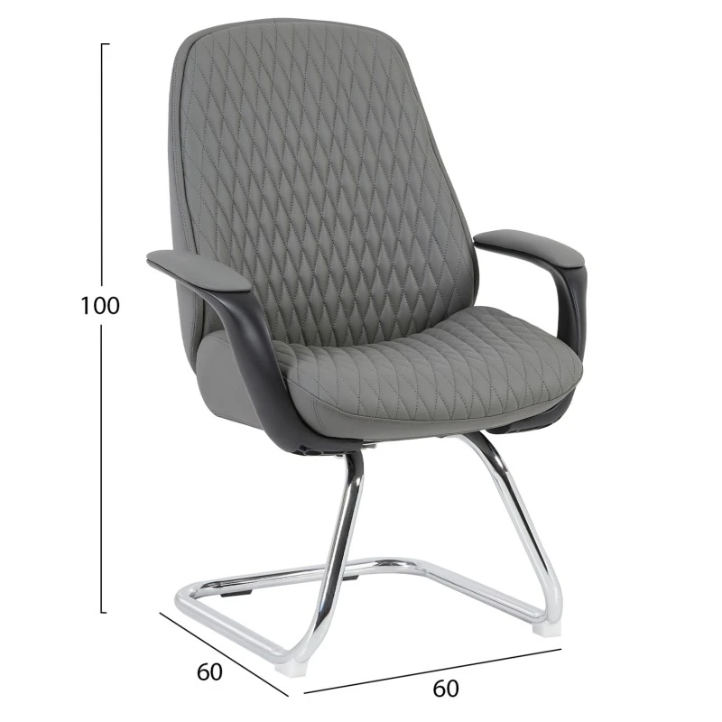 ΚΑΡΕΚΛΑ ΕΠΙΣΚΕΠΤΗ VELUM-s HM1235.10 ΓΚΡΙ PU--ΒΑΣΗ ΧΡΩΜΙΟΥ 71x60x100Υεκ.