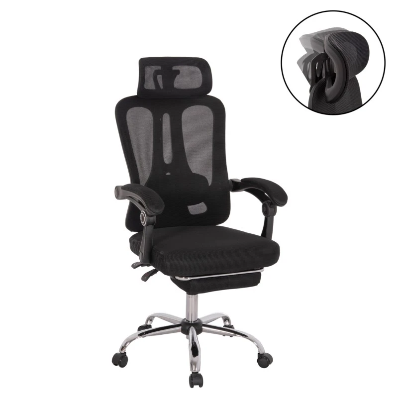 ΚΑΡΕΚΛΑ ΓΡΑΦΕΙΟΥ BARNET HM18258.01 ΜΑΥΡΟ MESH-ΜΑΥΡΟΣ ΣΚΕΛΕΤΟΣ NYLON 61x62x123Υ