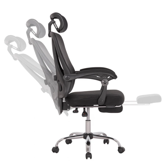 ΚΑΡΕΚΛΑ ΓΡΑΦΕΙΟΥ BARNET HM18258.01 ΜΑΥΡΟ MESH-ΜΑΥΡΟΣ ΣΚΕΛΕΤΟΣ NYLON 61x62x123Υ