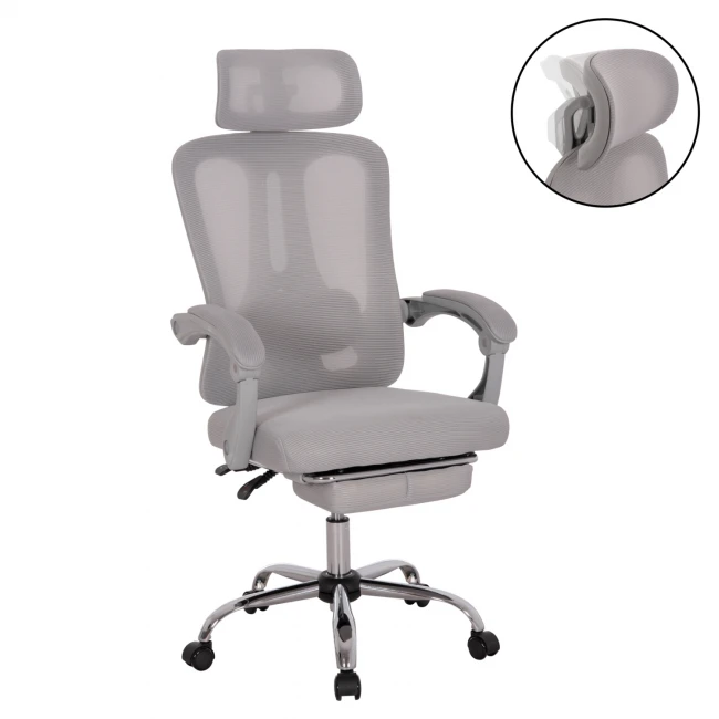 ΚΑΡΕΚΛΑ ΓΡΑΦΕΙΟΥ BARNET HM18258.02 ΓΚΡΙ MESH-ΓΚΡΙ ΣΚΕΛΕΤΟΣ NYLON 61x62x123Υ