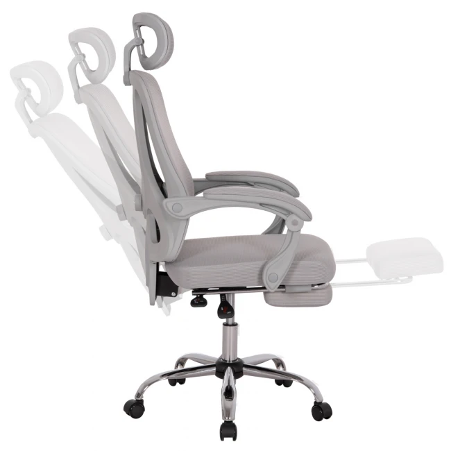 ΚΑΡΕΚΛΑ ΓΡΑΦΕΙΟΥ BARNET HM18258.02 ΓΚΡΙ MESH-ΓΚΡΙ ΣΚΕΛΕΤΟΣ NYLON 61x62x123Υ