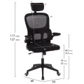 ΚΑΡΕΚΛΑ ΓΡΑΦΕΙΟΥ BASTON HM18236.01 ΜΑΥΡΟ MESH & PP ΣΚΕΛΕΤΟΣ 64x60x117-127Υεκ.