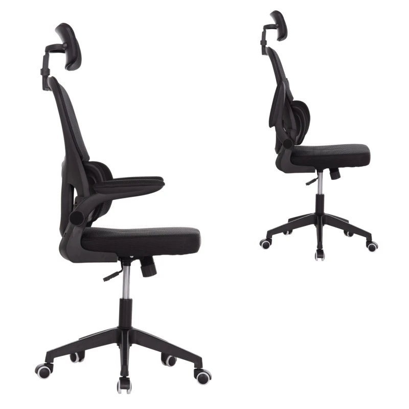 ΚΑΡΕΚΛΑ ΓΡΑΦΕΙΟΥ BASTON HM18236.01 ΜΑΥΡΟ MESH & PP ΣΚΕΛΕΤΟΣ 64x60x117-127Υεκ.