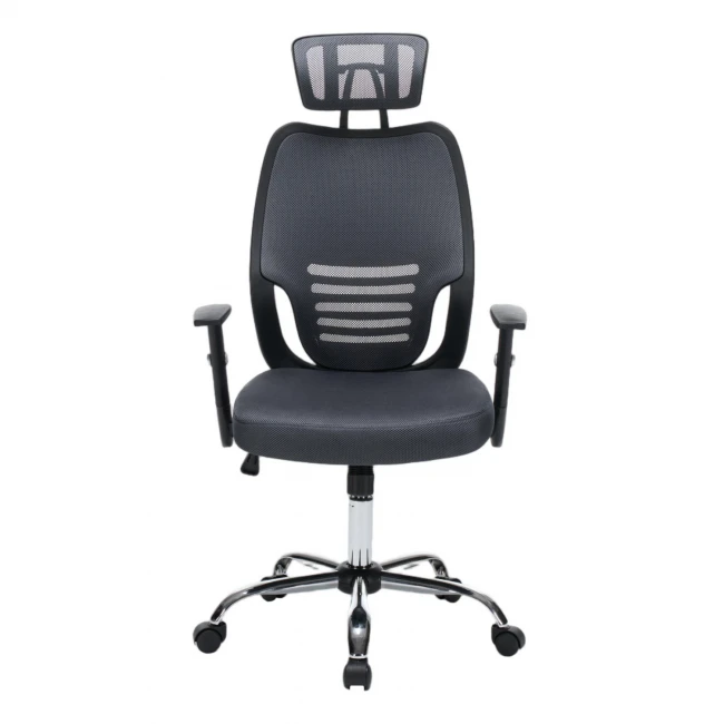 ΚΑΡΕΚΛΑ ΓΡΑΦΕΙΟΥ BRIEF HM1206.02 ΓΚΡΙ MESH--ΒΑΣΗ ΧΡΩΜΙΟΥ 63x64x122Υεκ.