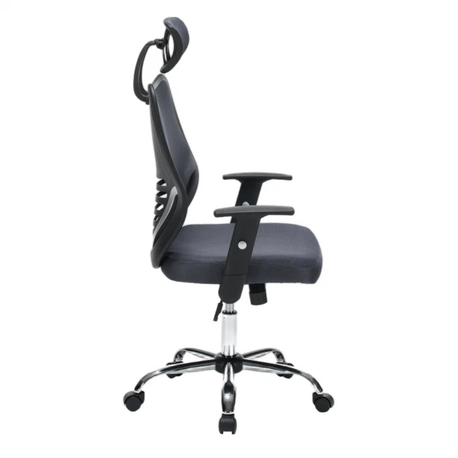 ΚΑΡΕΚΛΑ ΓΡΑΦΕΙΟΥ BRIEF HM1206.02 ΓΚΡΙ MESH--ΒΑΣΗ ΧΡΩΜΙΟΥ 63x64x122Υεκ.