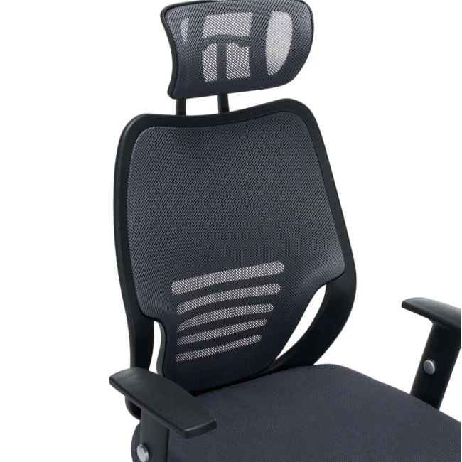 ΚΑΡΕΚΛΑ ΓΡΑΦΕΙΟΥ BRIEF HM1206.02 ΓΚΡΙ MESH--ΒΑΣΗ ΧΡΩΜΙΟΥ 63x64x122Υεκ.