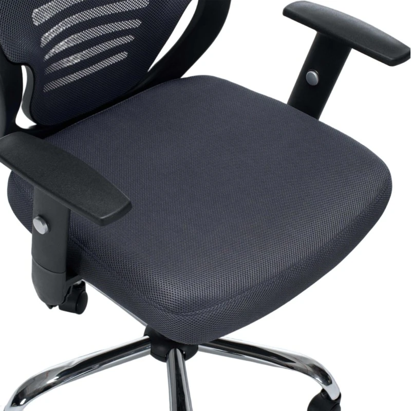 ΚΑΡΕΚΛΑ ΓΡΑΦΕΙΟΥ BRIEF HM1206.02 ΓΚΡΙ MESH--ΒΑΣΗ ΧΡΩΜΙΟΥ 63x64x122Υεκ.