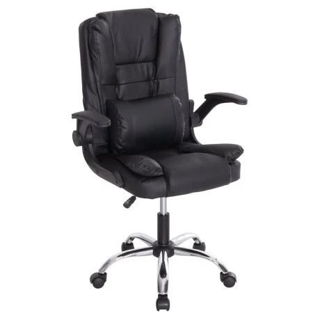 ΚΑΡΕΚΛΑ ΓΡΑΦΕΙΟΥ CANAN HM1201 ΜΑΥΡO PVC-ΒΑΣΗ ΧΡΩΜΙΟΥ 66x61x105Υεκ.
