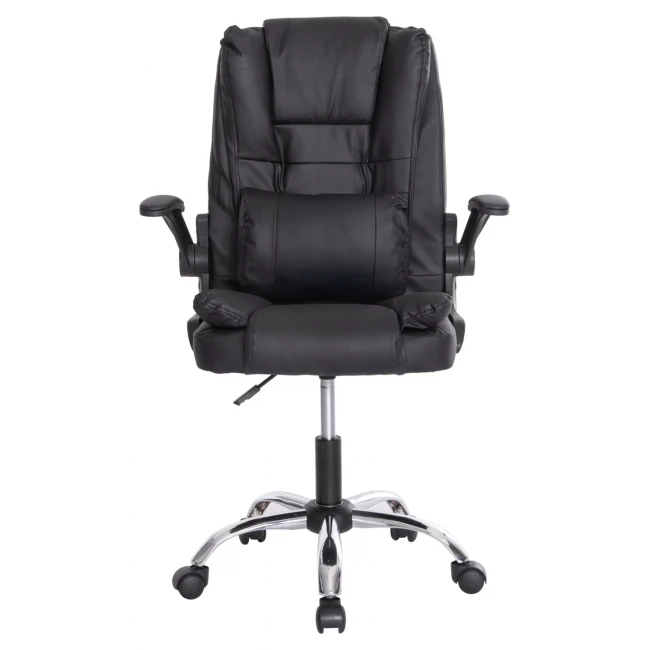 ΚΑΡΕΚΛΑ ΓΡΑΦΕΙΟΥ CANAN HM1201 ΜΑΥΡO PVC-ΜΑΥΡΟ NYLON-ΒΑΣΗ ΧΡΩΜΙΟΥ 66x61x105Υεκ.
