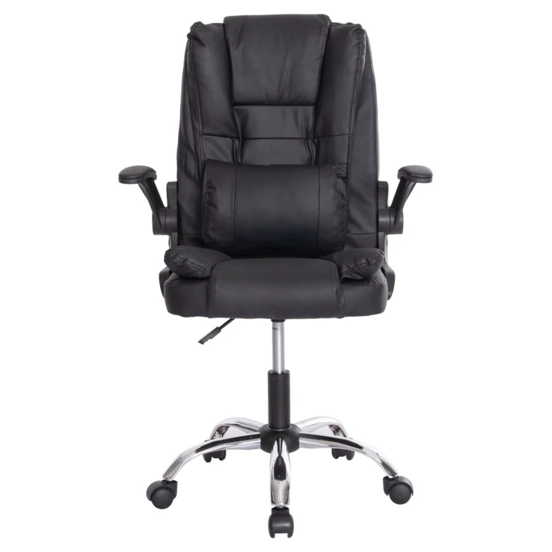 ΚΑΡΕΚΛΑ ΓΡΑΦΕΙΟΥ CANAN HM1201 ΜΑΥΡO PVC-ΜΑΥΡΟ NYLON-ΒΑΣΗ ΧΡΩΜΙΟΥ 66x61x105Υεκ.
