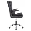 ΚΑΡΕΚΛΑ ΓΡΑΦΕΙΟΥ CANAN HM1201 ΜΑΥΡO PVC-ΜΑΥΡΟ NYLON-ΒΑΣΗ ΧΡΩΜΙΟΥ 66x61x105Υεκ.