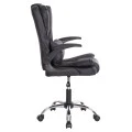 ΚΑΡΕΚΛΑ ΓΡΑΦΕΙΟΥ CANAN HM1201 ΜΑΥΡO PVC-ΜΑΥΡΟ NYLON-ΒΑΣΗ ΧΡΩΜΙΟΥ 66x61x105Υεκ.
