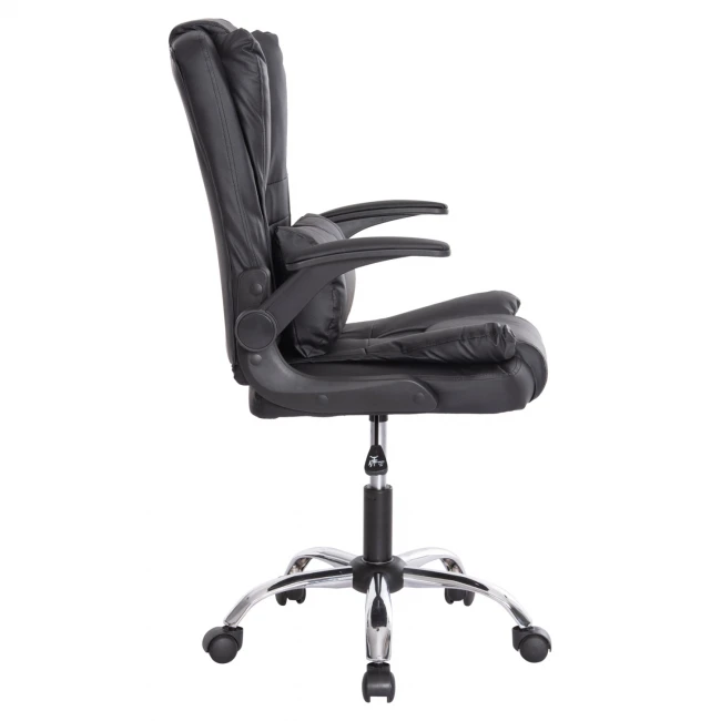 ΚΑΡΕΚΛΑ ΓΡΑΦΕΙΟΥ CANAN HM1201 ΜΑΥΡO PVC-ΜΑΥΡΟ NYLON-ΒΑΣΗ ΧΡΩΜΙΟΥ 66x61x105Υεκ.