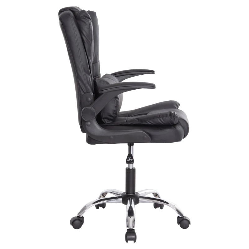 ΚΑΡΕΚΛΑ ΓΡΑΦΕΙΟΥ CANAN HM1201 ΜΑΥΡO PVC-ΜΑΥΡΟ NYLON-ΒΑΣΗ ΧΡΩΜΙΟΥ 66x61x105Υεκ.