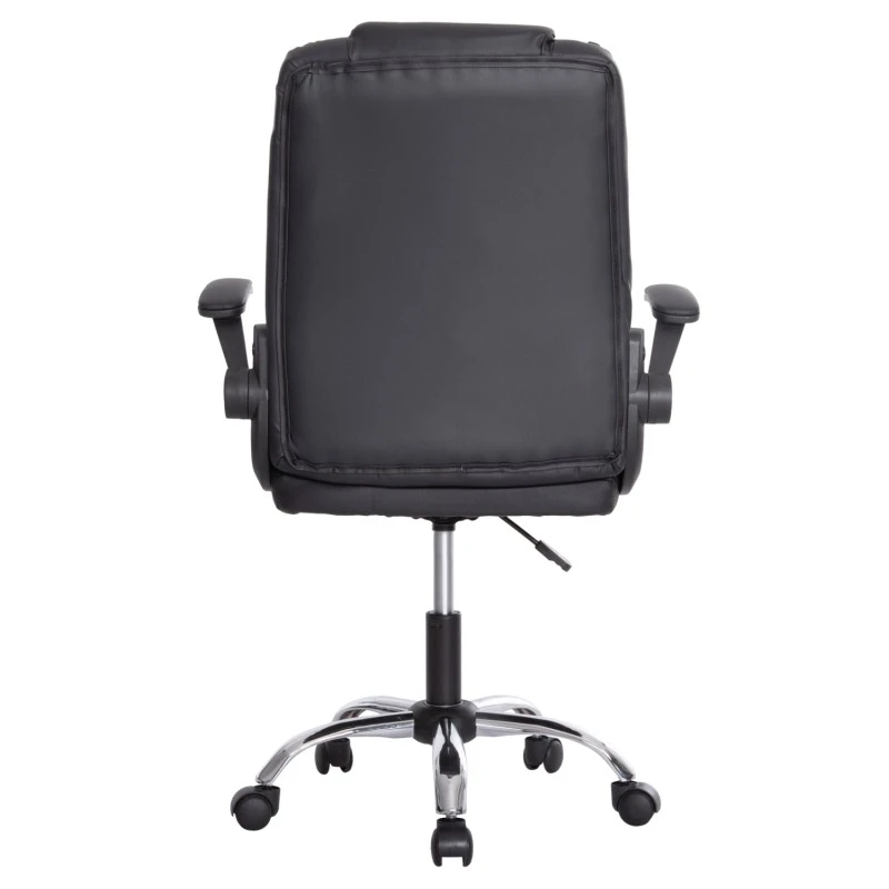 ΚΑΡΕΚΛΑ ΓΡΑΦΕΙΟΥ CANAN HM1201 ΜΑΥΡO PVC-ΜΑΥΡΟ NYLON-ΒΑΣΗ ΧΡΩΜΙΟΥ 66x61x105Υεκ.