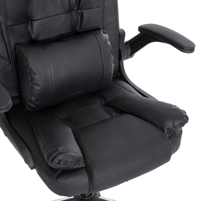 ΚΑΡΕΚΛΑ ΓΡΑΦΕΙΟΥ CANAN HM1201 ΜΑΥΡO PVC-ΜΑΥΡΟ NYLON-ΒΑΣΗ ΧΡΩΜΙΟΥ 66x61x105Υεκ.