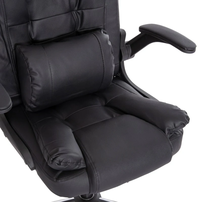 ΚΑΡΕΚΛΑ ΓΡΑΦΕΙΟΥ CANAN HM1201 ΜΑΥΡO PVC-ΜΑΥΡΟ NYLON-ΒΑΣΗ ΧΡΩΜΙΟΥ 66x61x105Υεκ.