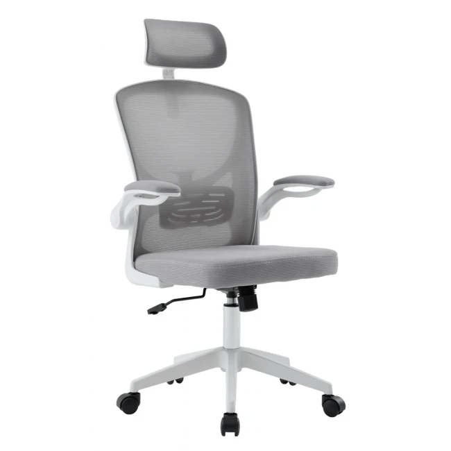 ΚΑΡΕΚΛΑ ΓΡΑΦΕΙΟΥ FLOATER HM1230.02 ΛΕΥΚΟ PP--ΑΝΟΙΧΤΟ ΓΚΡΙ MESH 62x62x106-116Υεκ
