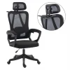 ΚΑΡΕΚΛΑ ΓΡΑΦΕΙΟΥ FRANTIC HM1224.01 ΜΑΥΡO MESH & ΠΟΛΥΠΡΟΠΥΛΕΝΙΟ 60x60x134Υεκ