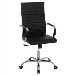 ΚΑΡΕΚΛΑ ΓΡΑΦΕΙΟΥ HM1059.31 ΜΑΥΡΟ PU BOSS ΔΙΕΥΘΥΝΤΟΥ ΠΟΔΙ ΧΡΩΜΙΟΥ 53x57x109Υεκ.