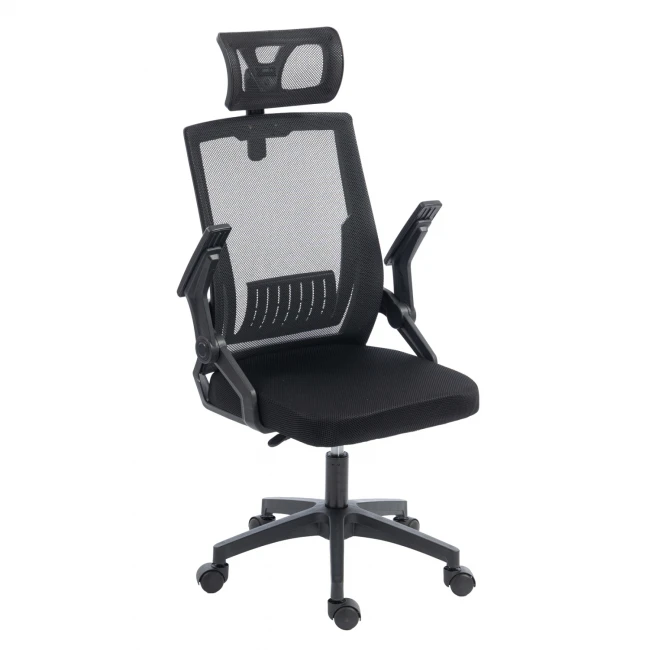ΚΑΡΕΚΛΑ ΓΡΑΦΕΙΟΥ MATRON HM1226.01 ΜΑΥΡO PP & MESH ΥΦΑΣΜΑ 47x47x128Υεκ