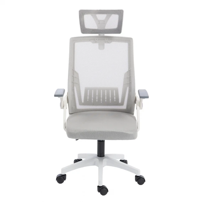ΚΑΡΕΚΛΑ ΓΡΑΦΕΙΟΥ MATRON HM1226.02 ΛΕΥΚΟ PP--ΑΝΟΙΧΤΟ ΓΚΡΙ MESH 47x47x128Υεκ