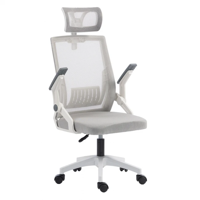 ΚΑΡΕΚΛΑ ΓΡΑΦΕΙΟΥ MATRON HM1226.02 ΛΕΥΚΟ PP--ΑΝΟΙΧΤΟ ΓΚΡΙ MESH 47x47x128Υεκ