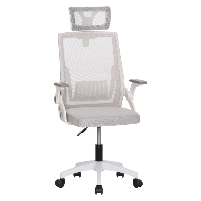 ΚΑΡΕΚΛΑ ΓΡΑΦΕΙΟΥ MATRON HM1226.02 ΛΕΥΚΟ PP--ΑΝΟΙΧΤΟ ΓΚΡΙ MESH 59x55x115Υεκ