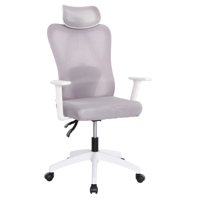 ΚΑΡΕΚΛΑ ΓΡΑΦΕΙΟΥ MEXER HM1195.02 ΓΚΡΙ MESH-ΜΕΤΑΛ.ΒΑΣΗ-ΣΚΕΛΕΤΟΣ ΛΕΥΚΟΣ 68x70x136Υεκ.