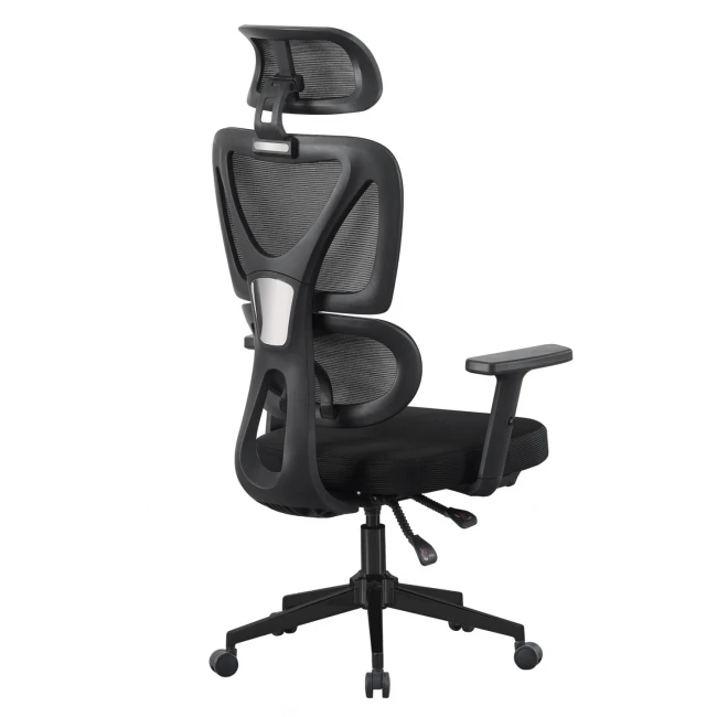 ΚΑΡΕΚΛΑ ΓΡΑΦΕΙΟΥ NOVAR HM1218.01 ΜΑΥΡO MESH--ΒΑΣΗ PP 51x49x121-129Υεκ